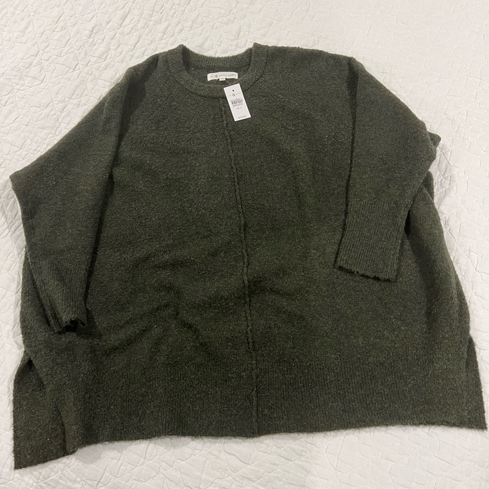 NWT - Lou & Grey dark olive pullover sweater